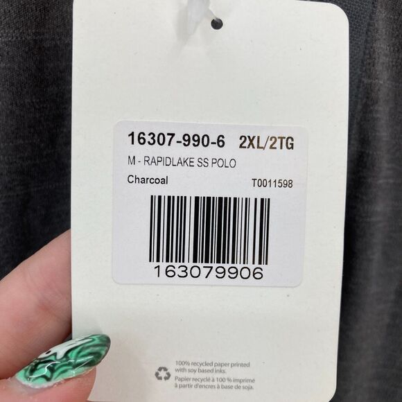 Roots 73 Rapid Lake SS Polo Shirt Mens 2XL Charcoal Gray Forescout Logo NWT - Picture 6 of 13